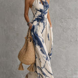 Abstract Ink Print Halter-Neck Jumpsuit – Megan Dallas (3)