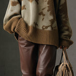 Green Camouflage Loose Turtleneck Long Sleeve Sweater — 3