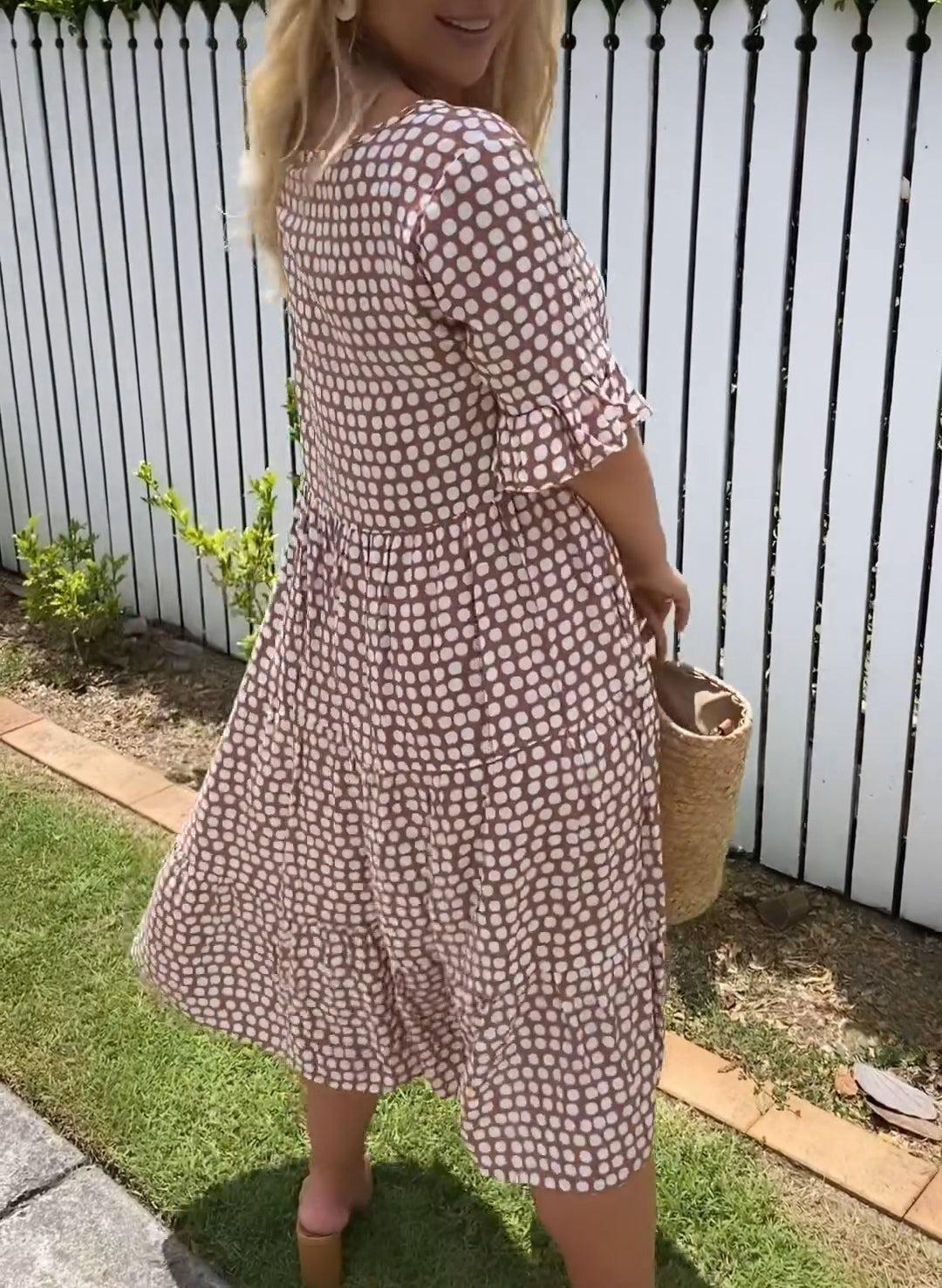 Nicola | Short-Sleeve Midi Dress