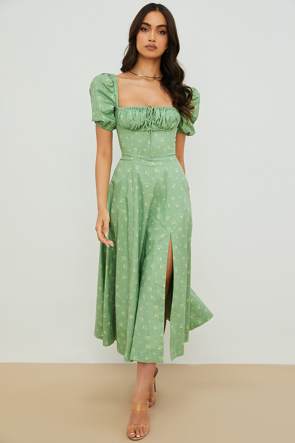 Aviana | Floral Puff-Sleeve Dress