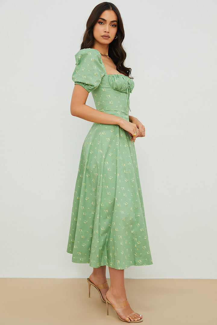 Aviana | Floral Puff-Sleeve Dress