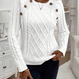 Betsy™ | Button-Detail Cable Sweater — 1