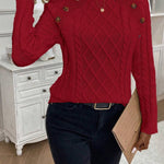 Betsy™ | Button-Detail Cable Sweater — 16