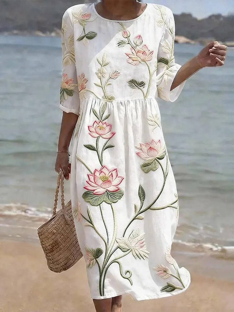 Casual Floral Print Dress