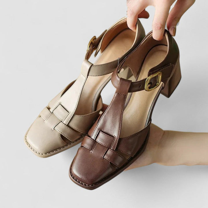 Scarlett | Orthopedic T-Strap Block Heels