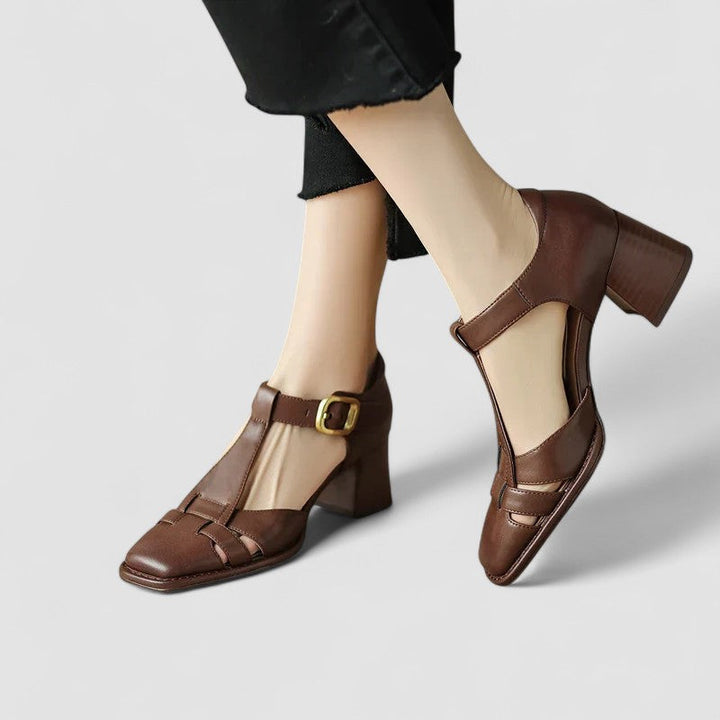Scarlett | Orthopedic T-Strap Block Heels