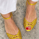 Isadora | Woven Metallic Sandals