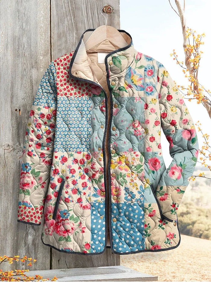 MILLICENT | RETRO BLOSSOM QUILTED JACKET — 1
