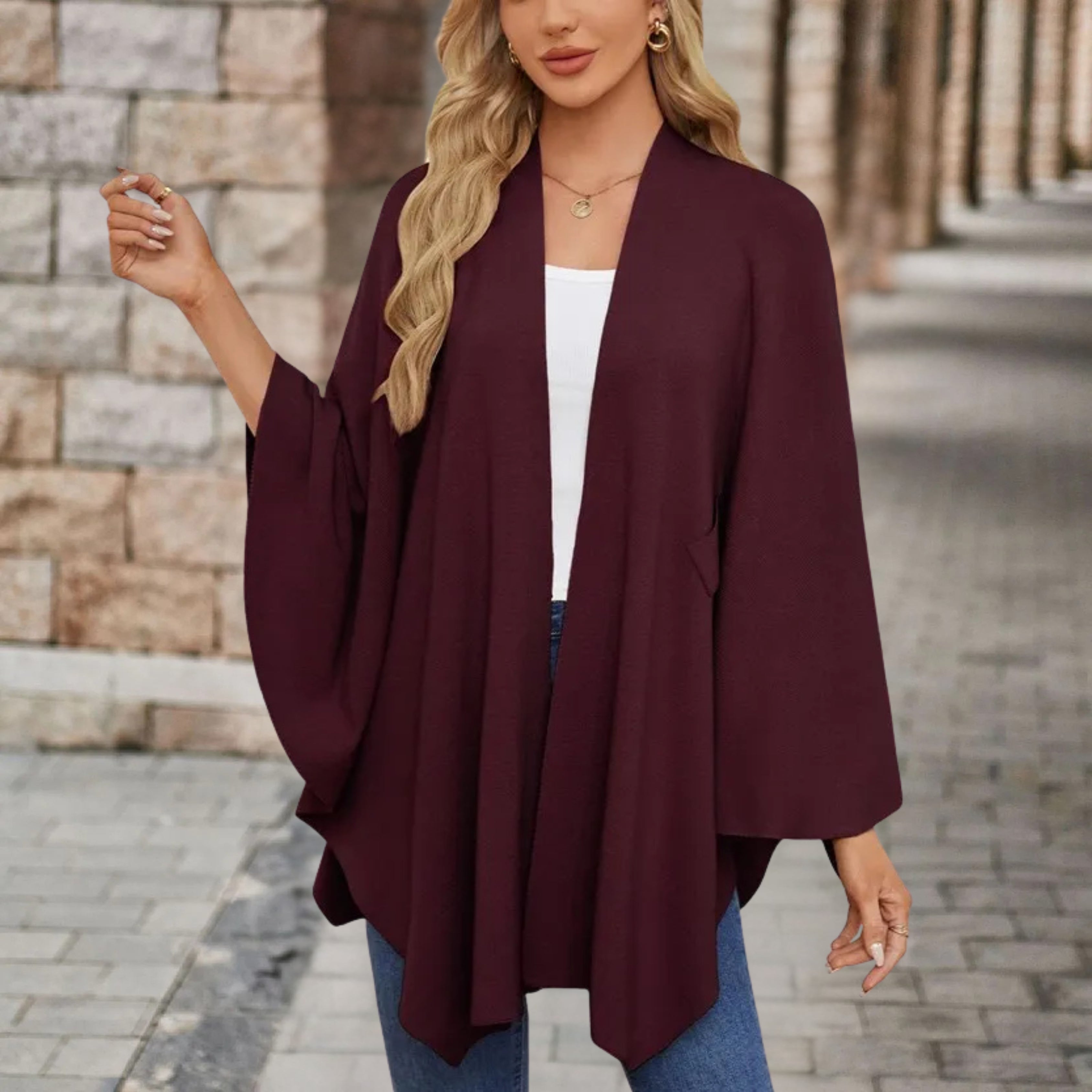 Silei | Elegant Poncho Sweater — 12