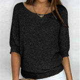 Marilyn | Merino Wool Elegant Knitted Short-Sleeve Sweater — 3