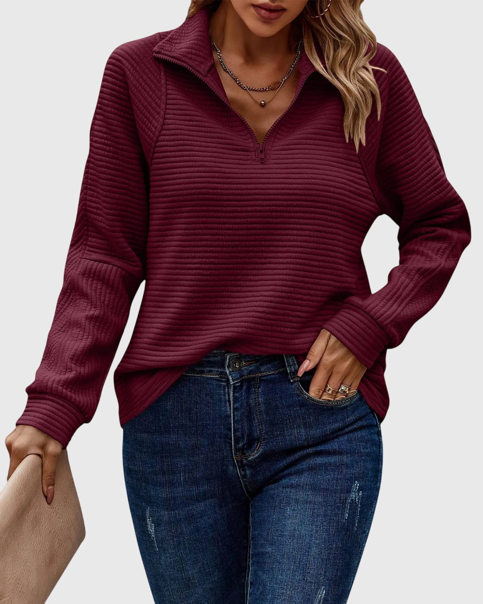 Molly | Elegant Half-Zip Sweater — 5