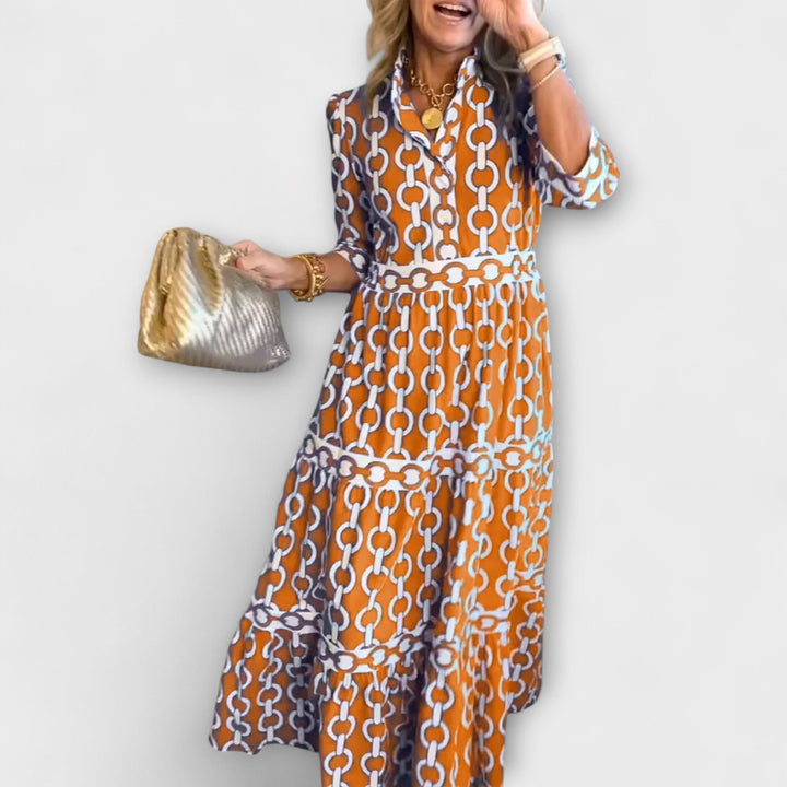 Juliana | Chain-Print Midi Dress