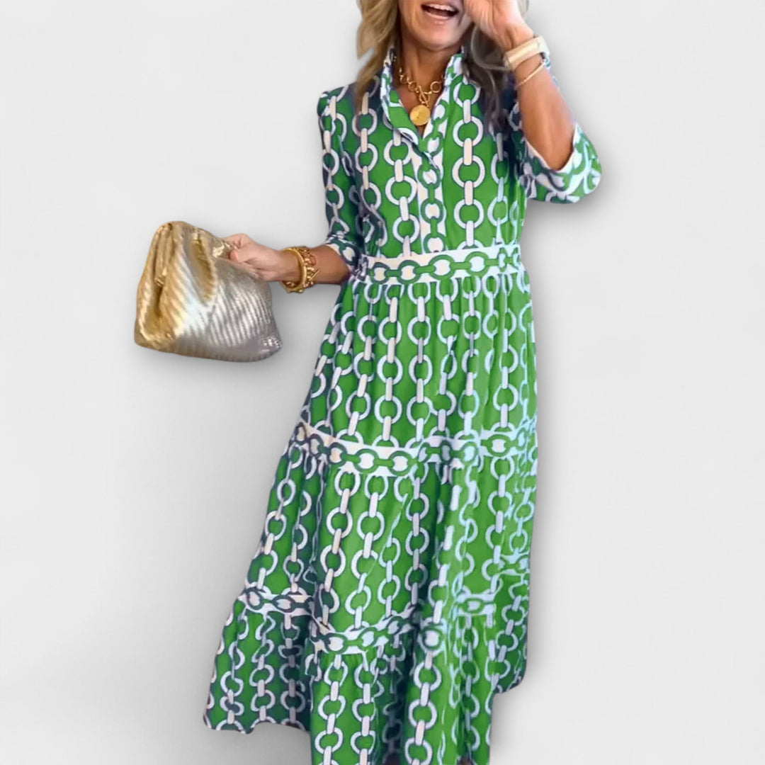 Juliana | Chain-Print Midi Dress