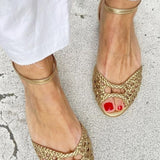 Isadora | Woven Metallic Sandals