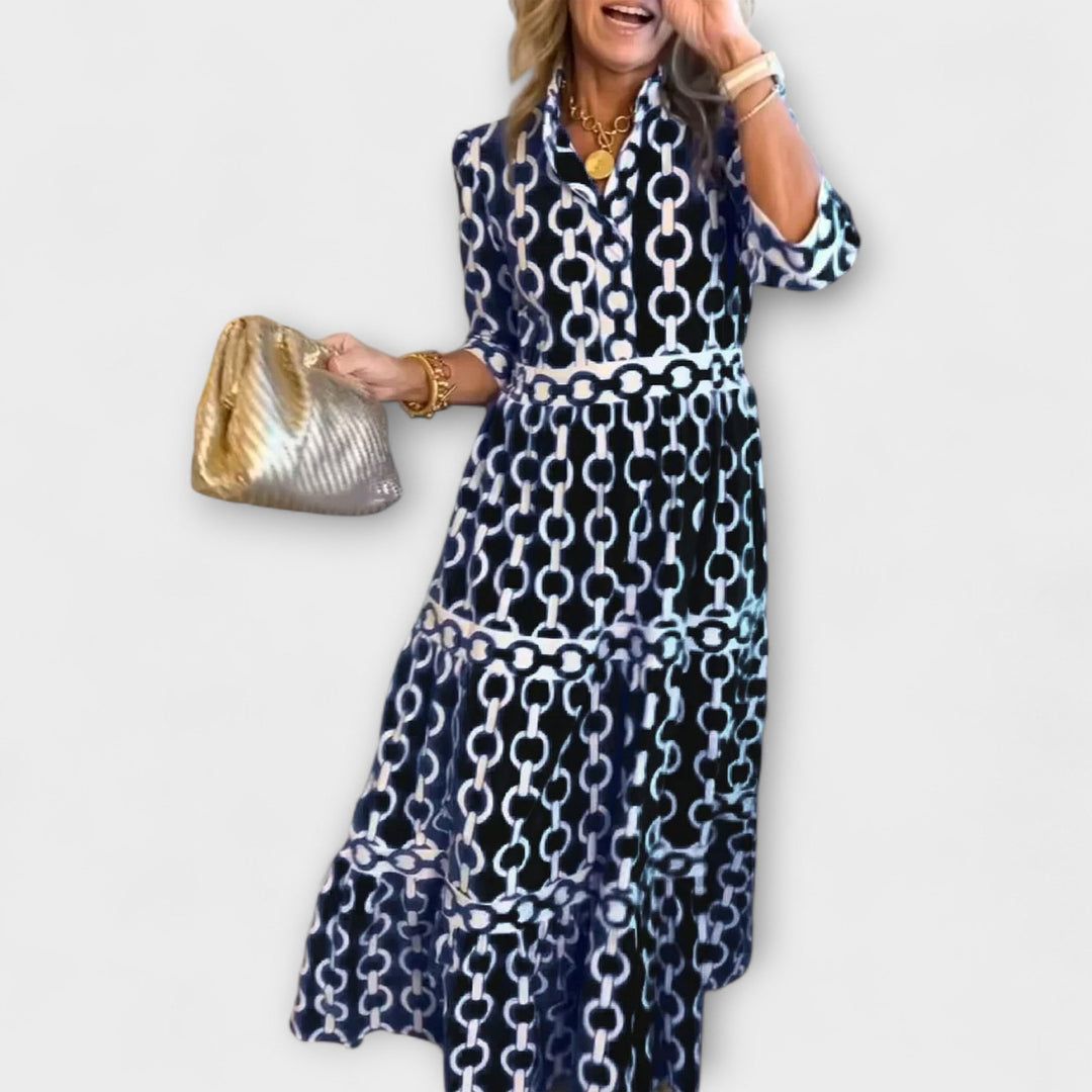 Juliana | Chain-Print Midi Dress