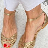 Isadora | Woven Metallic Sandals