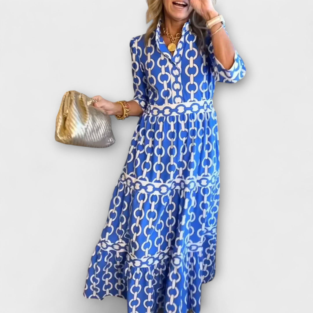 Juliana | Chain-Print Midi Dress