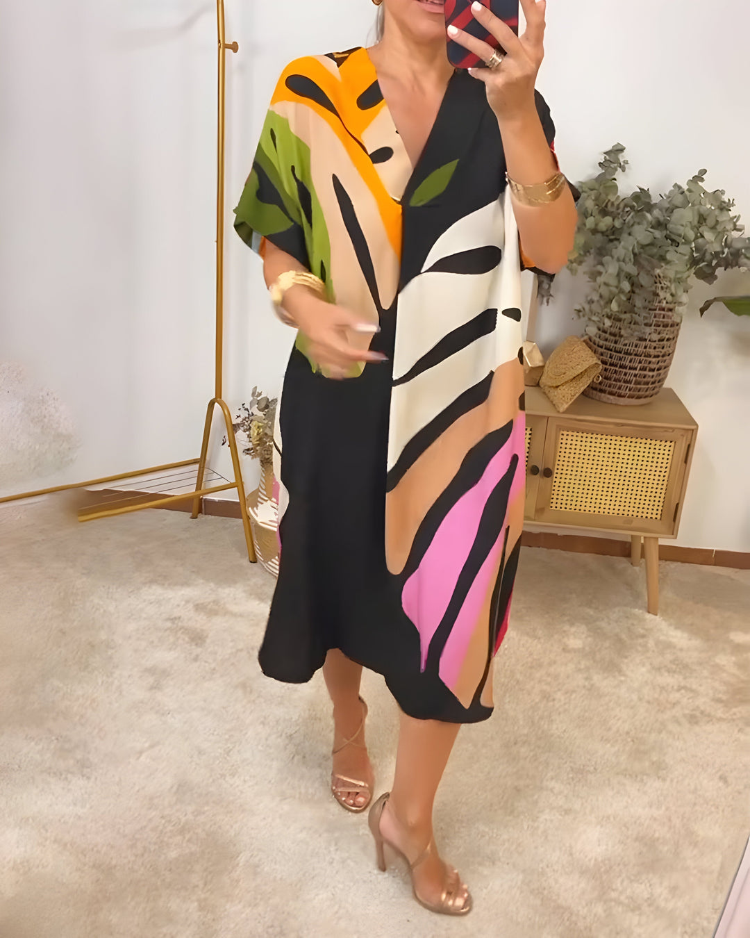 Rianna | Abstract Print Dress