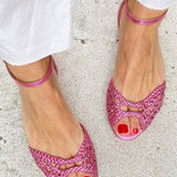 Isadora | Woven Metallic Sandals