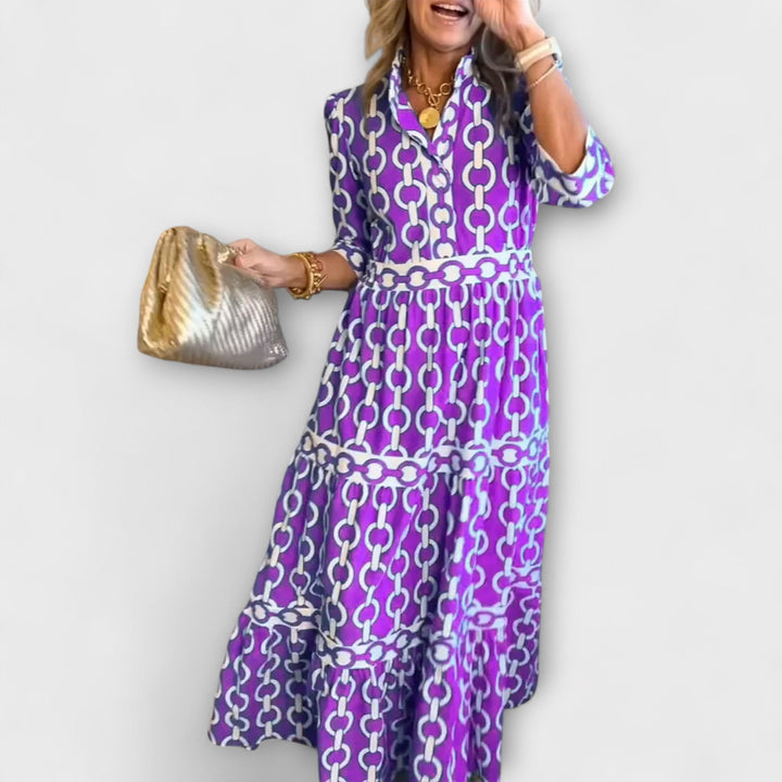Juliana | Chain-Print Midi Dress
