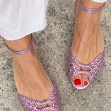 Isadora | Woven Metallic Sandals