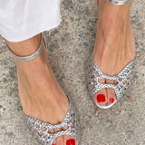 Isadora | Woven Metallic Sandals