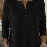 Helena™ | Henley Button-Up Knit Sweater — 4