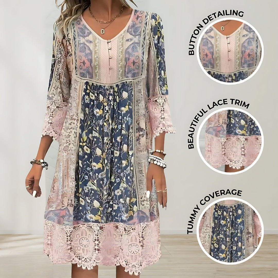 Naya | Luxury Flowy Boho Midi Dress