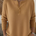 Helena™ | Henley Button-Up Knit Sweater — 7