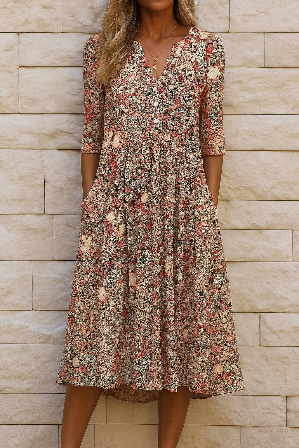Harlow | Elegant V-Neck Dress