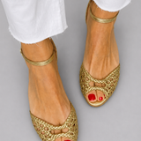 Isadora | Woven Metallic Sandals