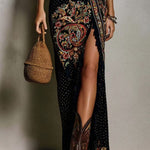 Deep V-Neck Bohemian Print Maxi Dress – Megan Dallas (3)
