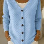 Laverne™ | Quilted Button-Front Cardigan — 2