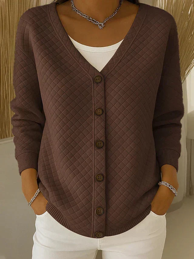 Laverne™ | Quilted Button-Front Cardigan — 4
