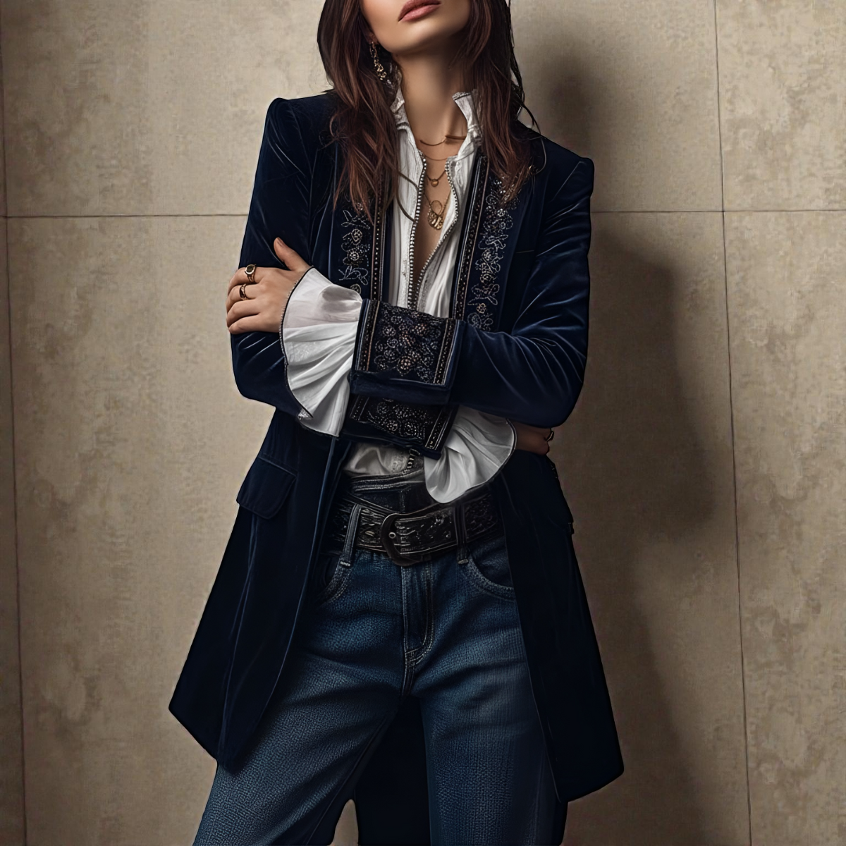 Elise | Velvet Statement Blazer