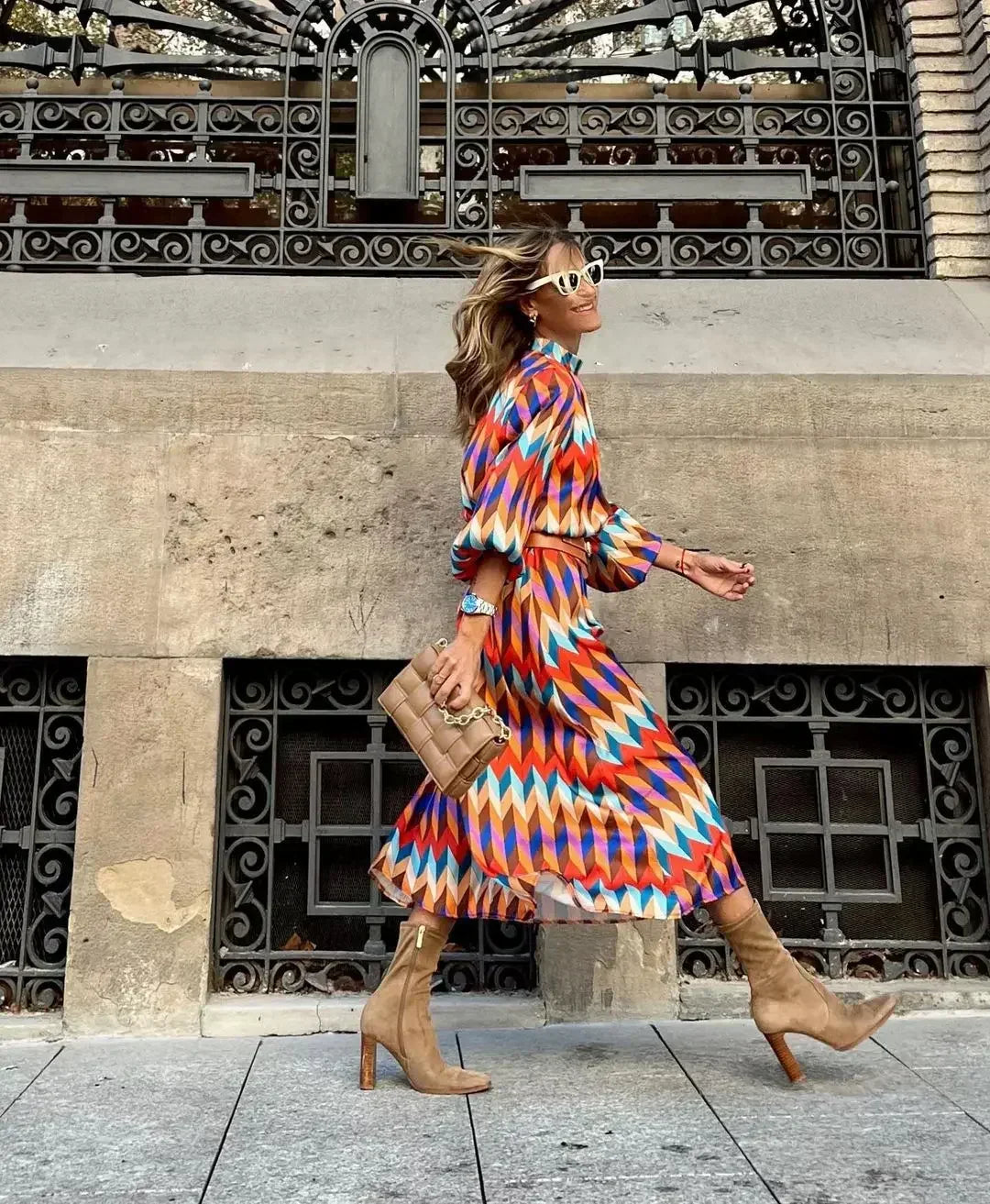 Cassandra | Vibrant Geometric Dress