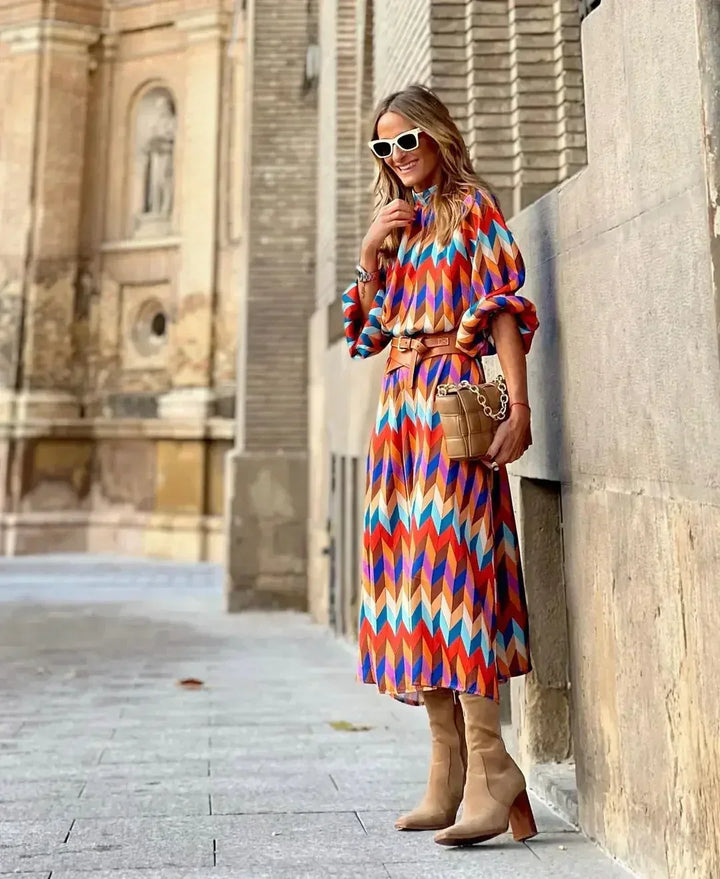 Cassandra | Vibrant Geometric Dress