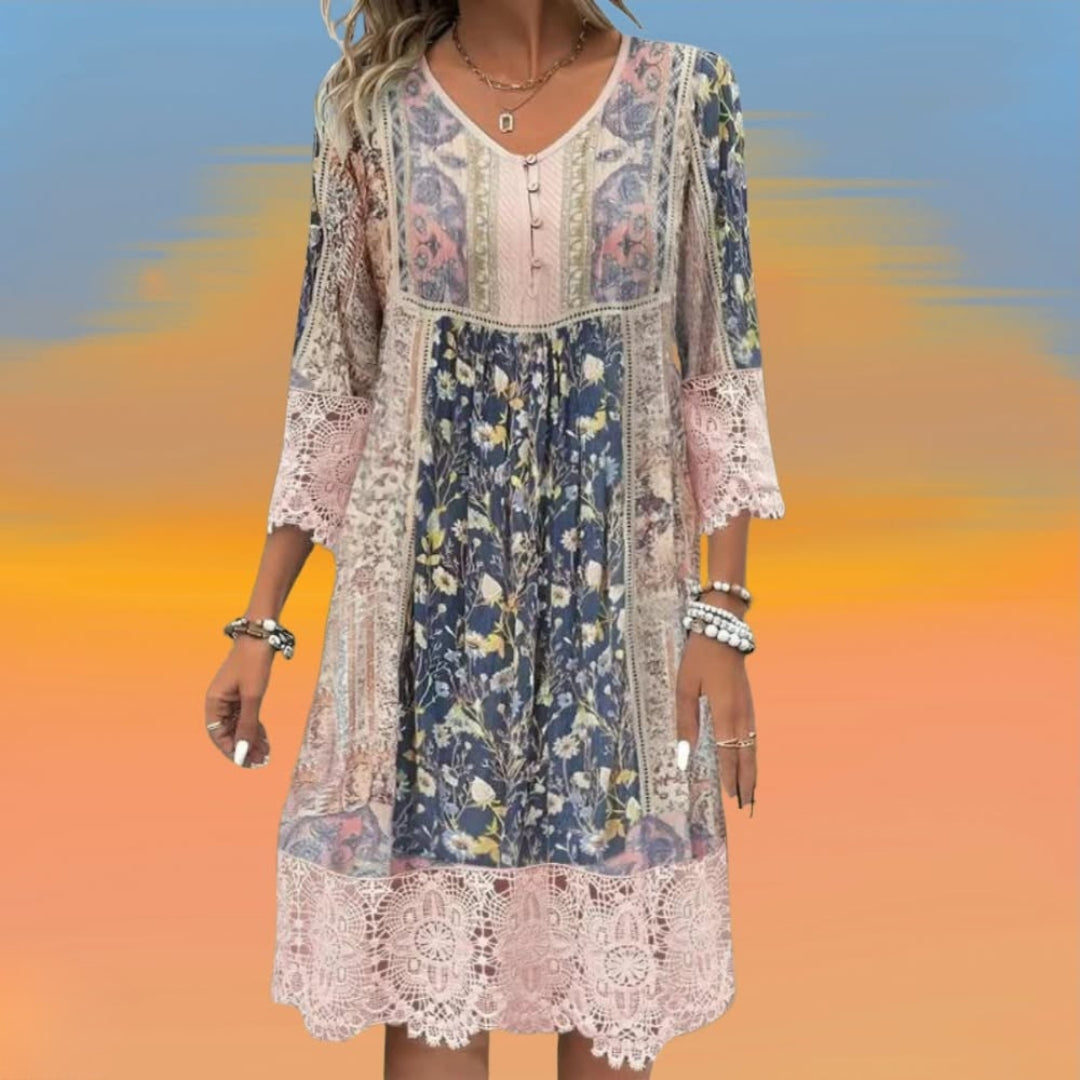 Naya | Luxury Flowy Boho Midi Dress
