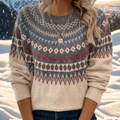 KARIN – SOFT WINTER SWEATER WITH CLASSIC SHOULDER PATTERN — 1