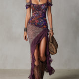 Floral Leopard Print Maxi Dress