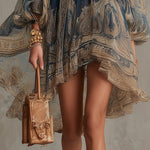 Navy Baroque Print Chiffon Mini Dress – Megan Dallas (5)