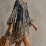 Navy Baroque Print Chiffon Mini Dress – Megan Dallas (3)