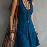 Indigo Sleeveless V-Neck Mini Dress – Megan Dallas (2)
