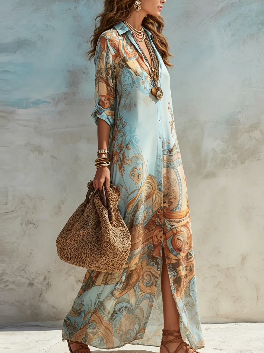Blue Floral Print Maxi Dress – Megan Dallas (2)