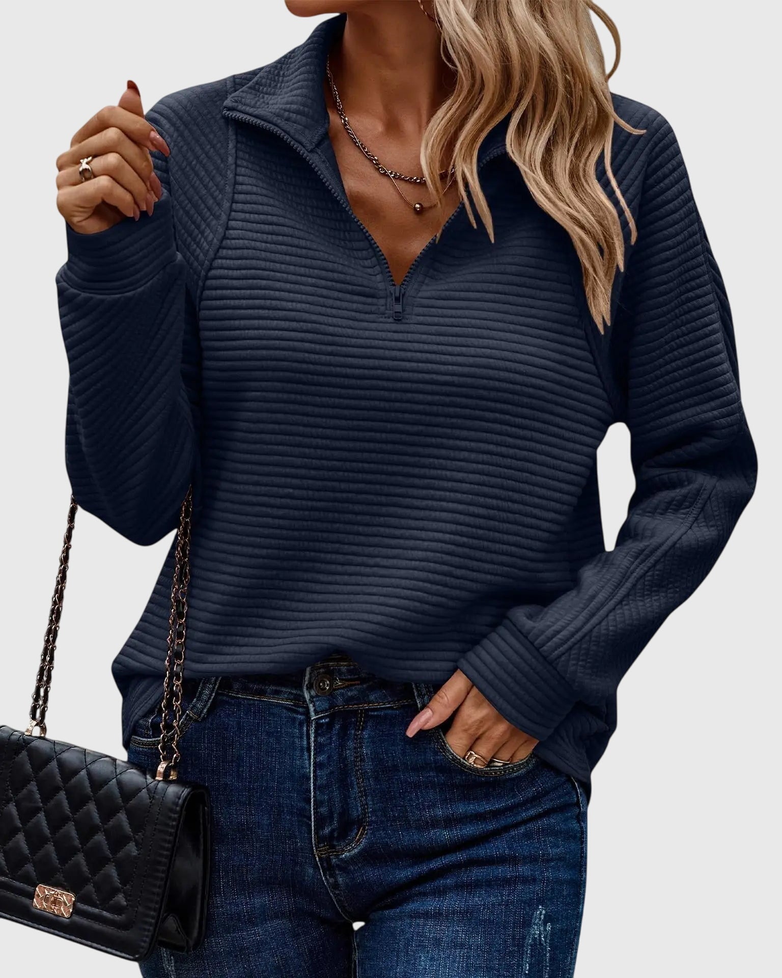 Molly | Elegant Half-Zip Sweater — 6