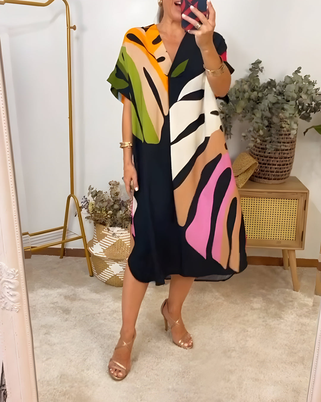 Rianna | Abstract Print Dress