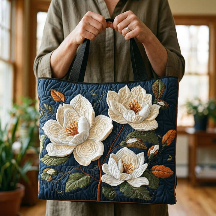 Herkkä tikattu magnoliakangaskassi
