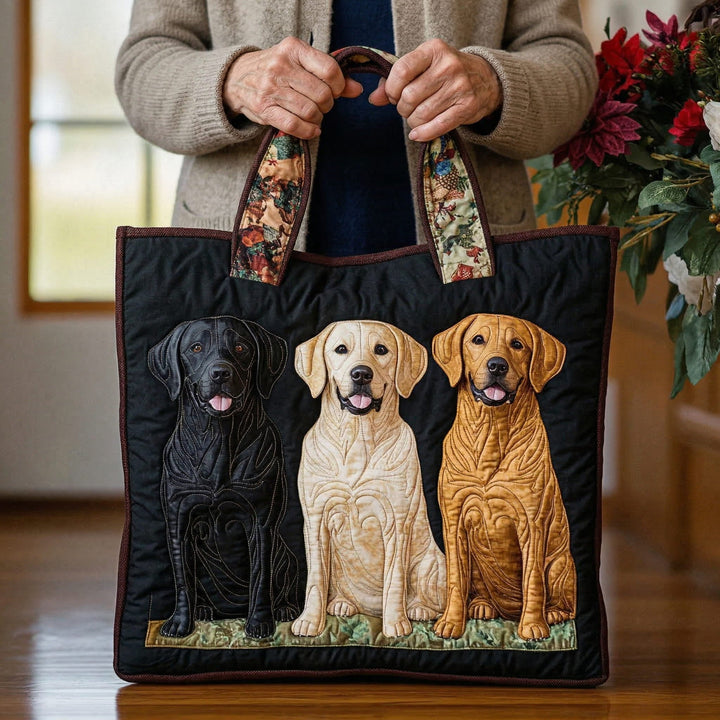 Käsintehty kangaskassi – Kolme labradoria