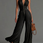 Black V-Neck Wide-Leg Jumpsuit – Megan Dallas (1)
