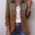 Goldenridge™ | Paisley Print Ruffle Jacket — 1